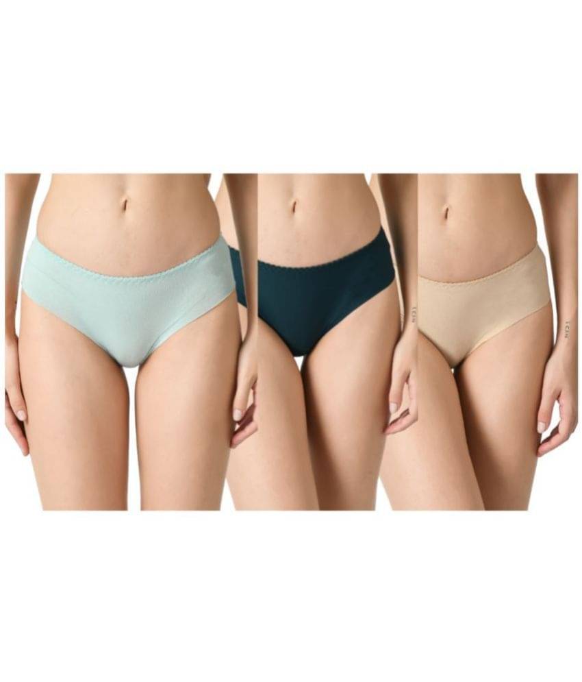 Legit Affair Pack of 3 Nylon Solid Women's Bikini ( Multi Color ) Legit Affair Pack of 3 Nylon Solid Women's Bikini ( Multi Color )