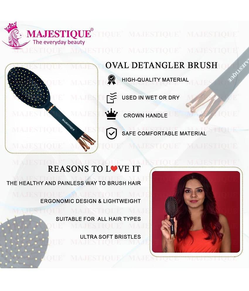 Majestique Crown Series Oval Shape Wet Brush Smoothing Detangling brush for Women and Men