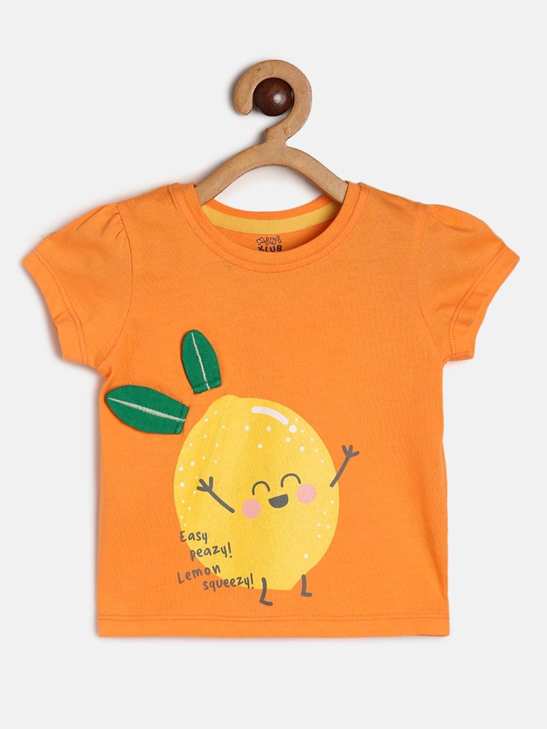     			MINI KLUB Pack of 1 Baby Girls Cotton Top ( Orange )