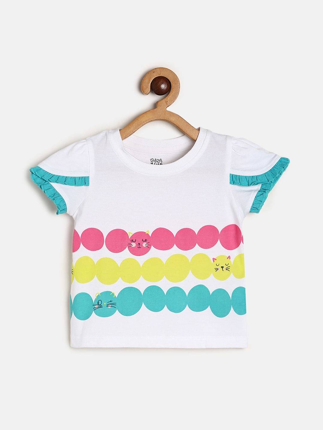     			MINI KLUB Pack of 1 Baby Girls Cotton Top ( White )
