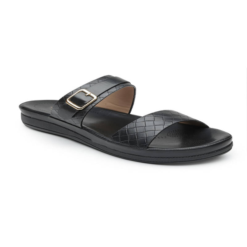     			NATSHUZ Black Women's Flats