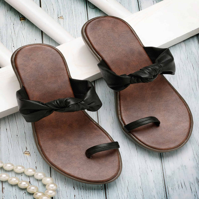    			NATSHUZ Brown Women's Slip On Heels
