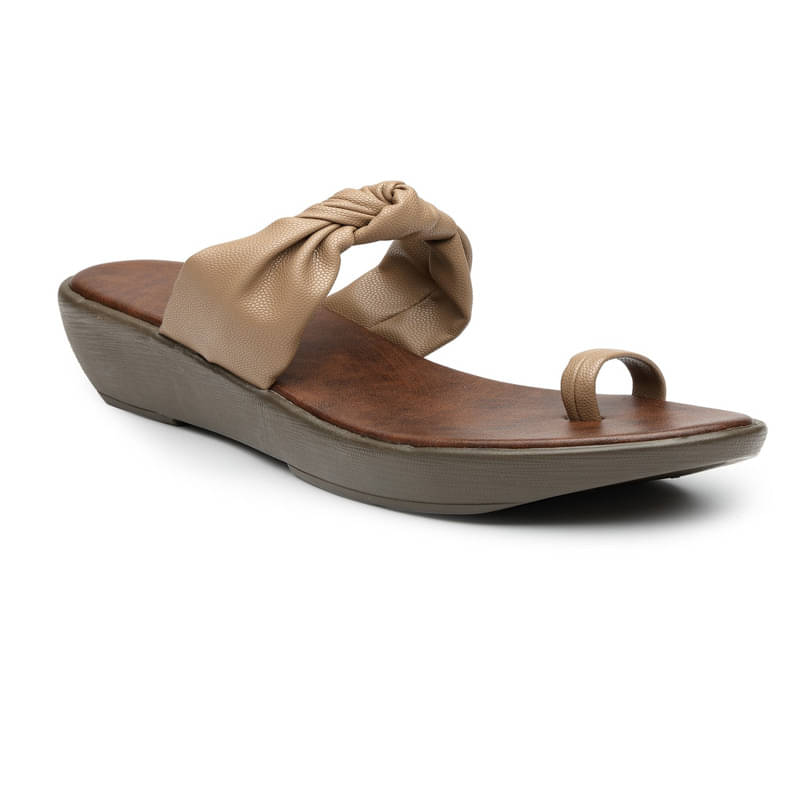     			NATSHUZ Camel Women's Slip On Heels