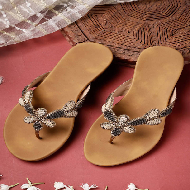 NATSHUZ Tan Women's Flats     			NATSHUZ Tan Women's Flats