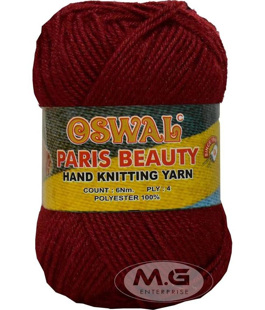     			Oswal Premium Socks high Strength Paris Beauty Yarn Suitable for Socks, Accessories, and Home Decor. Mehroon 400 GMS- Art-ADCB