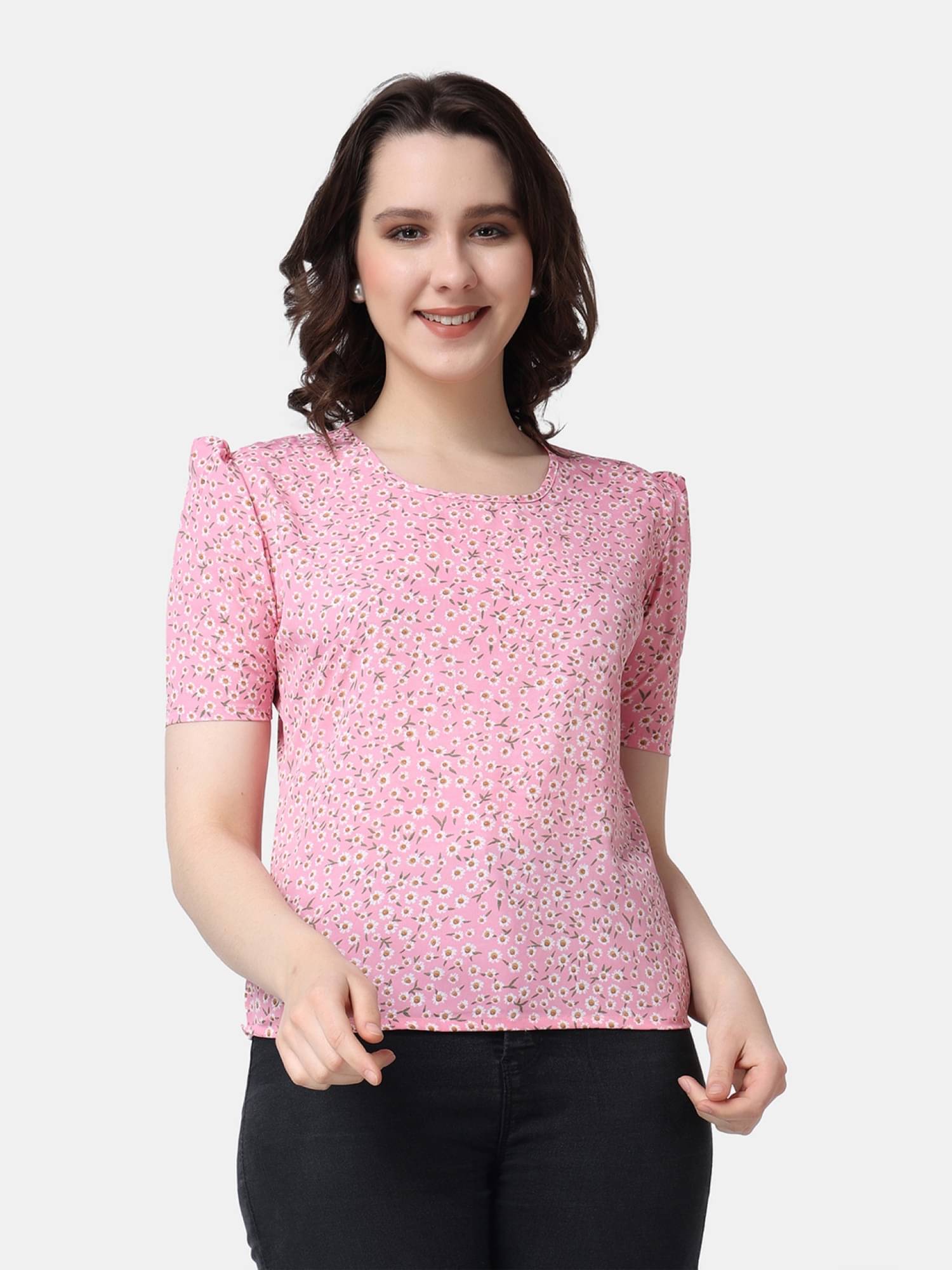 POPWINGS Pink Polyester Women's Regular Top ( Pack of 1 ) POPWINGS Pink Polyester Women's Regular Top ( Pack of 1 )