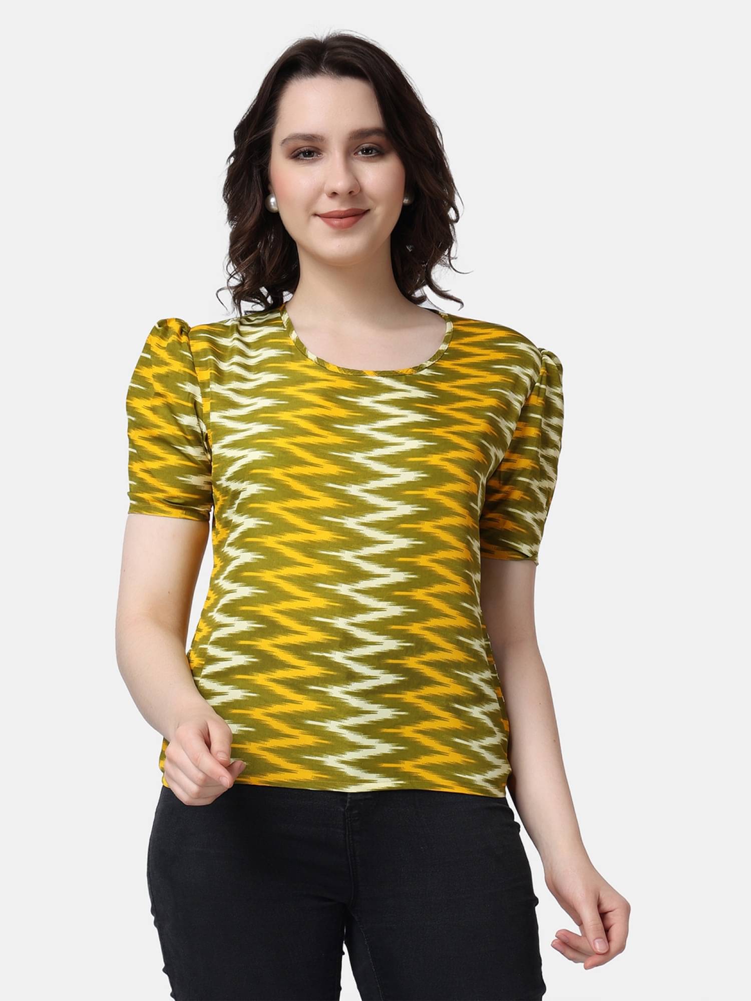 POPWINGS Yellow Polyester Women's Regular Top ( Pack of 1 ) POPWINGS Yellow Polyester Women's Regular Top ( Pack of 1 )