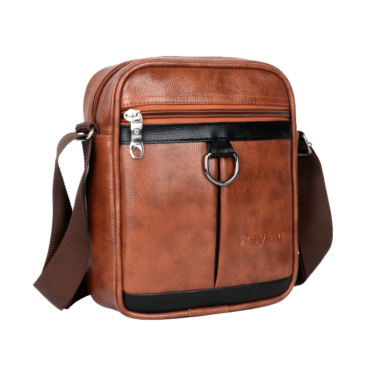     			Raylan Tan Solid Messenger Bag