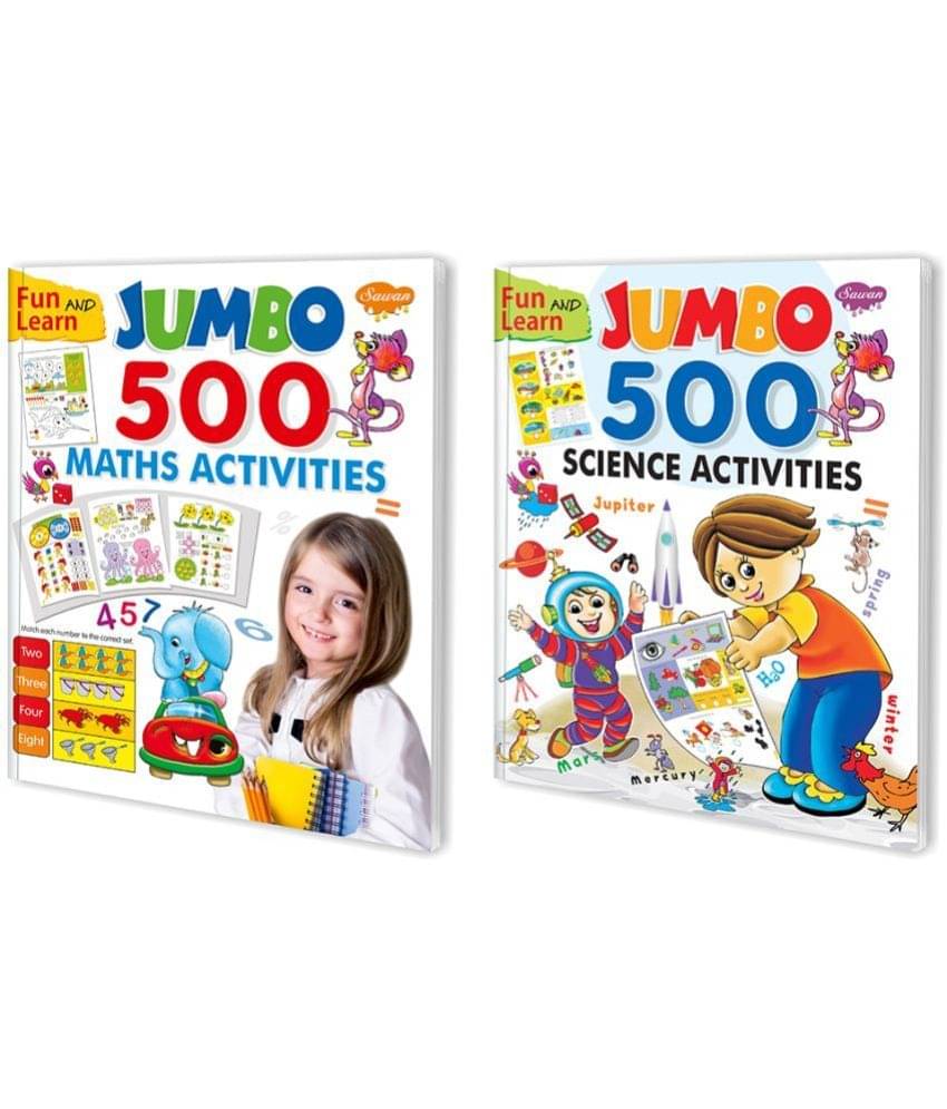 Sawan Present Set Of 2 Activity Books | Fun & Learn Jumbo 500 Series | Maths & Sceince (Perfect Binding, Manoj Publications Editorial Board) Sawan Present Set Of 2 Activity Books | Fun & Learn Jumbo 500 Series | Maths & Sceince (Perfect Binding, Manoj Publications Editorial Board)