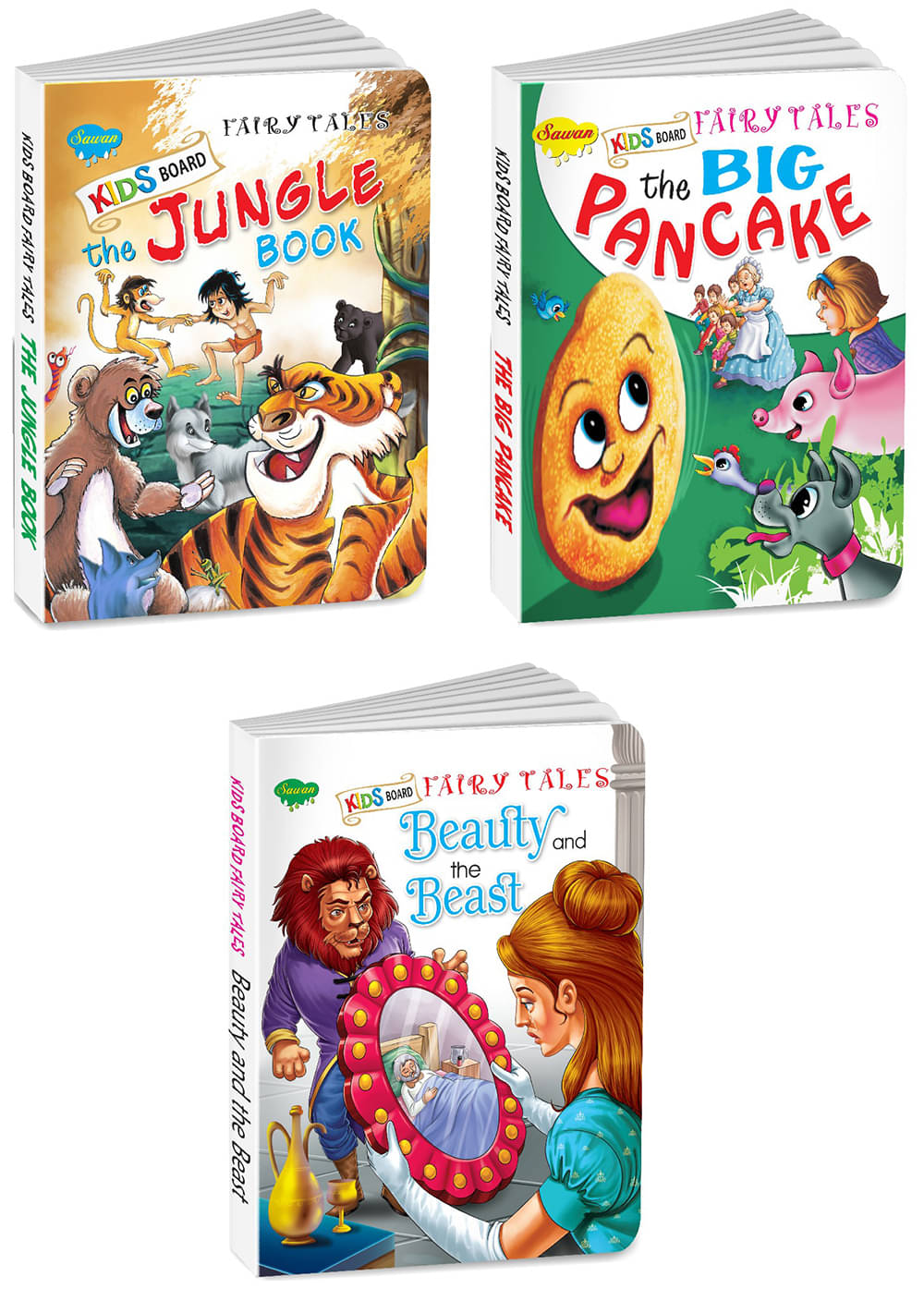 Sawan Present Set Of 3 Books | Kids Board Fairy Tales | The Jungle Book, The Big Pancake And Beauty And The Beast (Board Book, Manoj Publications Editorial Board) Sawan Present Set Of 3 Books | Kids Board Fairy Tales | The Jungle Book, The Big Pancake And Beauty And The Beast (Board Book, Manoj Publications Editorial Board)