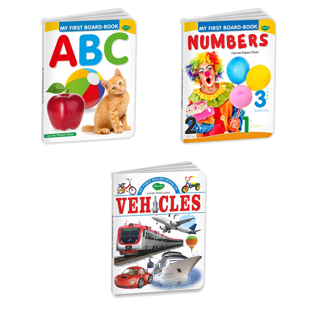 Sawan Present Set Of 3 Books | My First Board Book | ABC, Numbers And Vehicles (Board Book, Manoj Publications Editorial Board) Sawan Present Set Of 3 Books | My First Board Book | ABC, Numbers And Vehicles (Board Book, Manoj Publications Editorial Board)