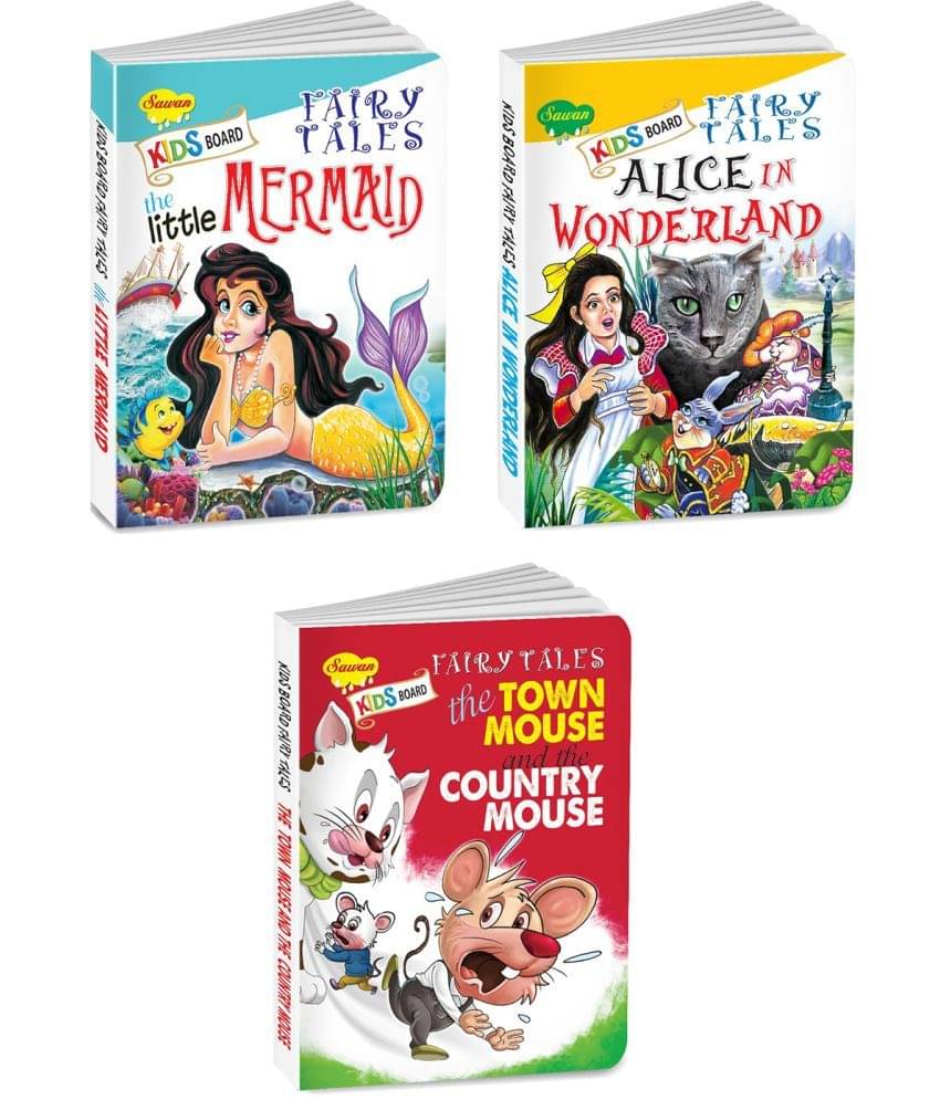 Sawan Present Set Of 3 Books | Kids Board Fairy Tales | Alice In Wonderland, The Little Mermaid And The Town Mouse And The Country Mouse (Board Book, Manoj Publications Editorial Board)     			Sawan Present Set Of 3 Books | Kids Board Fairy Tales | Alice In Wonderland, The Little Mermaid And The Town Mouse And The Country Mouse (Board Book, Manoj Publications Editorial Board)