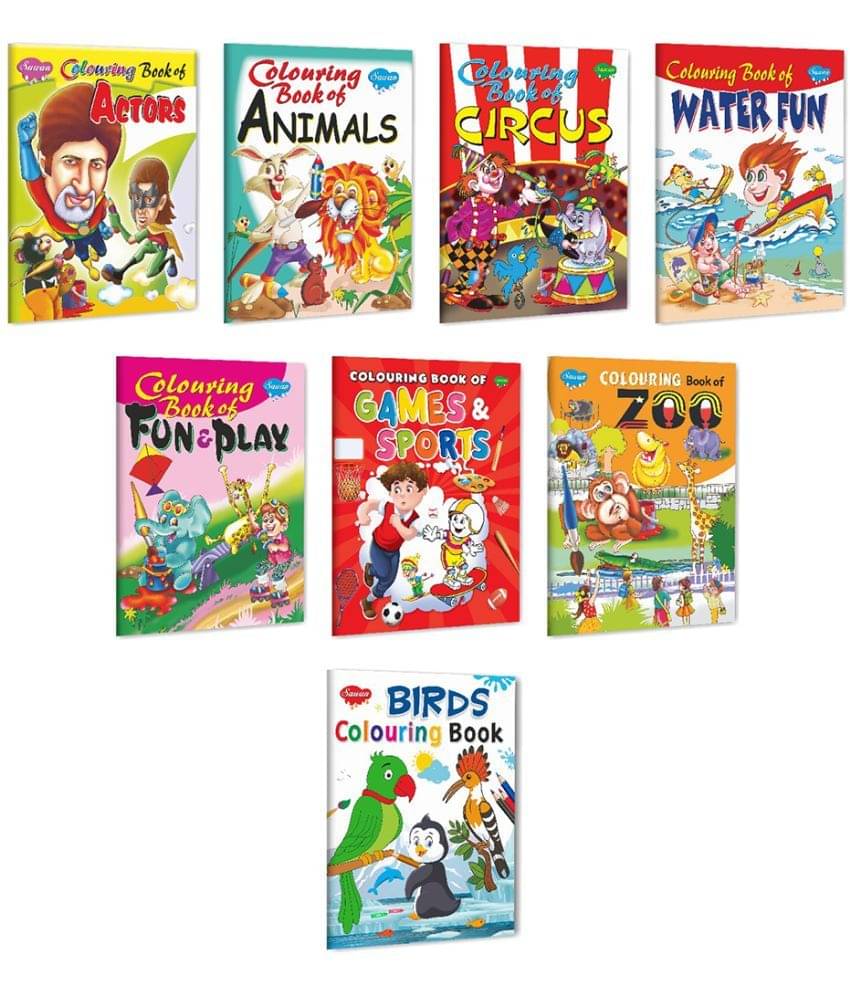 Sawan Present Set Of 8 Books | Colouring Books For Kids | Colouring Book Of Actor, Animals, Circus, Water Fun, Fun And Play, Games And Sports, Zoo And Birds (Pin Binding, Manoj Publications Editorial Board) Sawan Present Set Of 8 Books | Colouring Books For Kids | Colouring Book Of Actor, Animals, Circus, Water Fun, Fun And Play, Games And Sports, Zoo And Birds (Pin Binding, Manoj Publications Editorial Board)