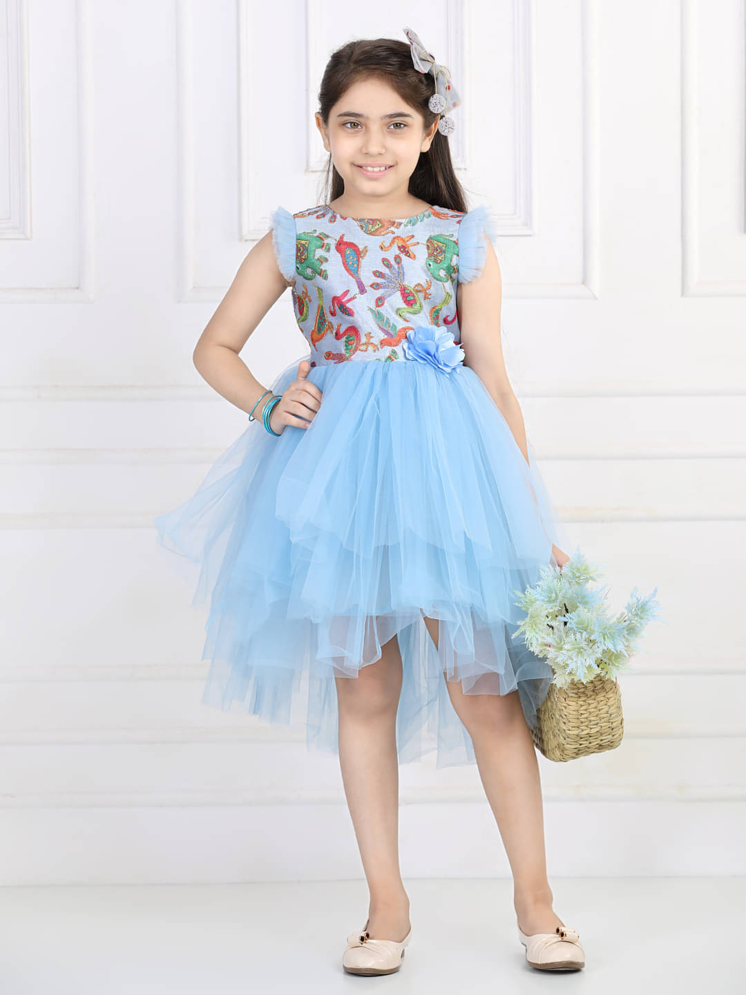 Toy Balloon Kids Net Fit And Flare Dress For Girls ( Pack of 1 , Sea Blue ) Toy Balloon Kids Net Fit And Flare Dress For Girls ( Pack of 1 , Sea Blue )