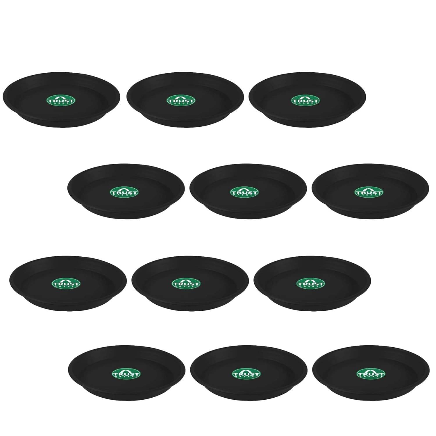     			TrustBasket UV Treated 18 inch Round Bottom Tray Saucer - Black Color - Set of 6