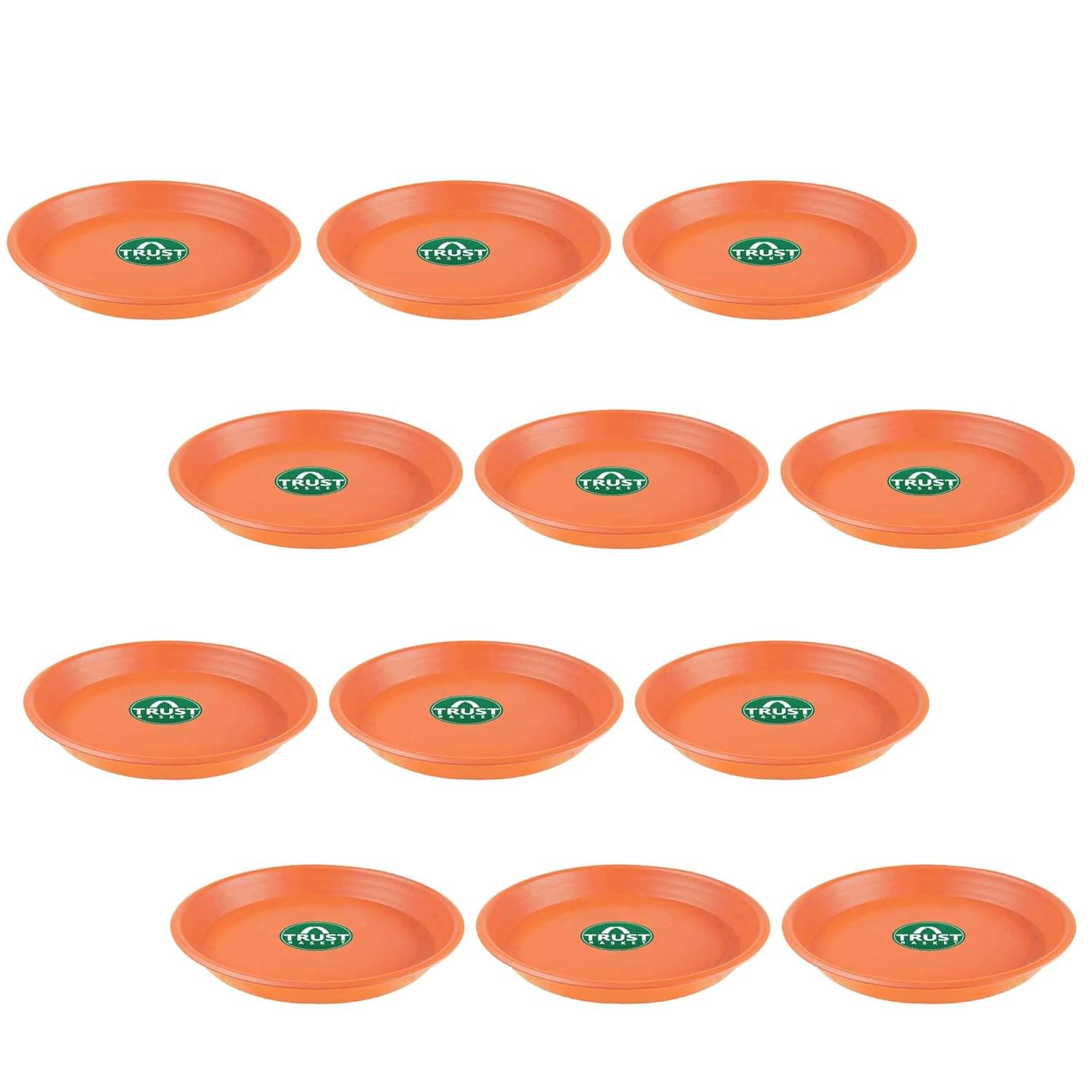     			TrustBasket UV Treated Bottom Tray Saucer 6 inch Plastic Pot - Terracotta Color - Set of 12