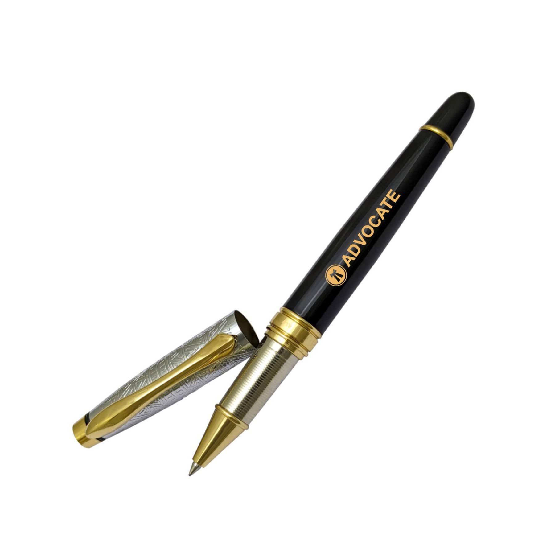 UJJi Advocate Gifts Half Design Roller Pen with Golden Part (Blue Ink) Roller Ball Pen