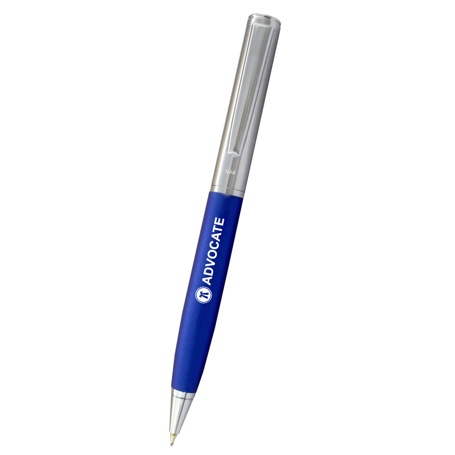 UJJi Advocate Logo Engraved Matte Blue with Chrome Clip (Blue Ink) Ball Pen