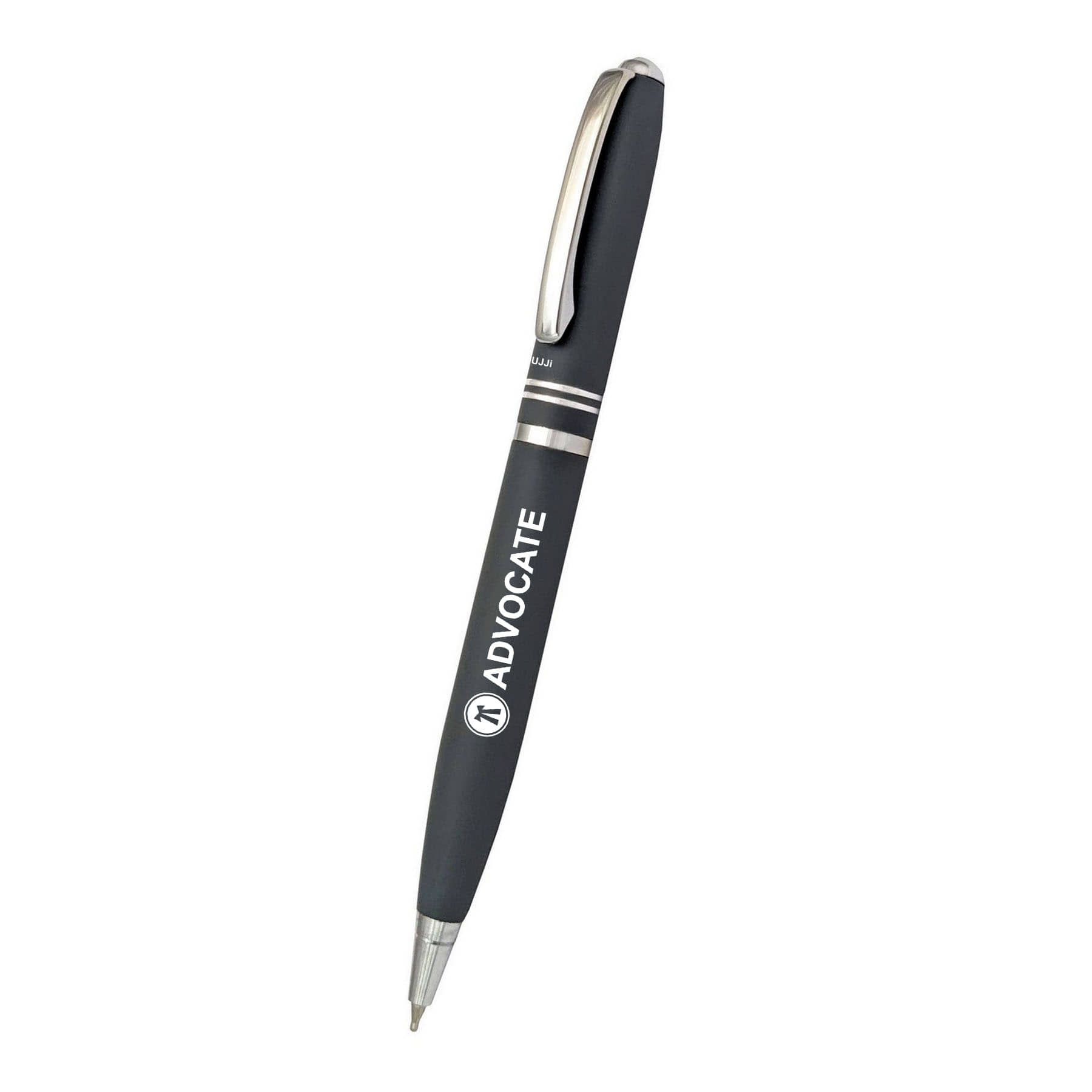 UJJi Advocate Logo Two Ring Grey Color Twist On & Off (Blue Ink) Ball Pen