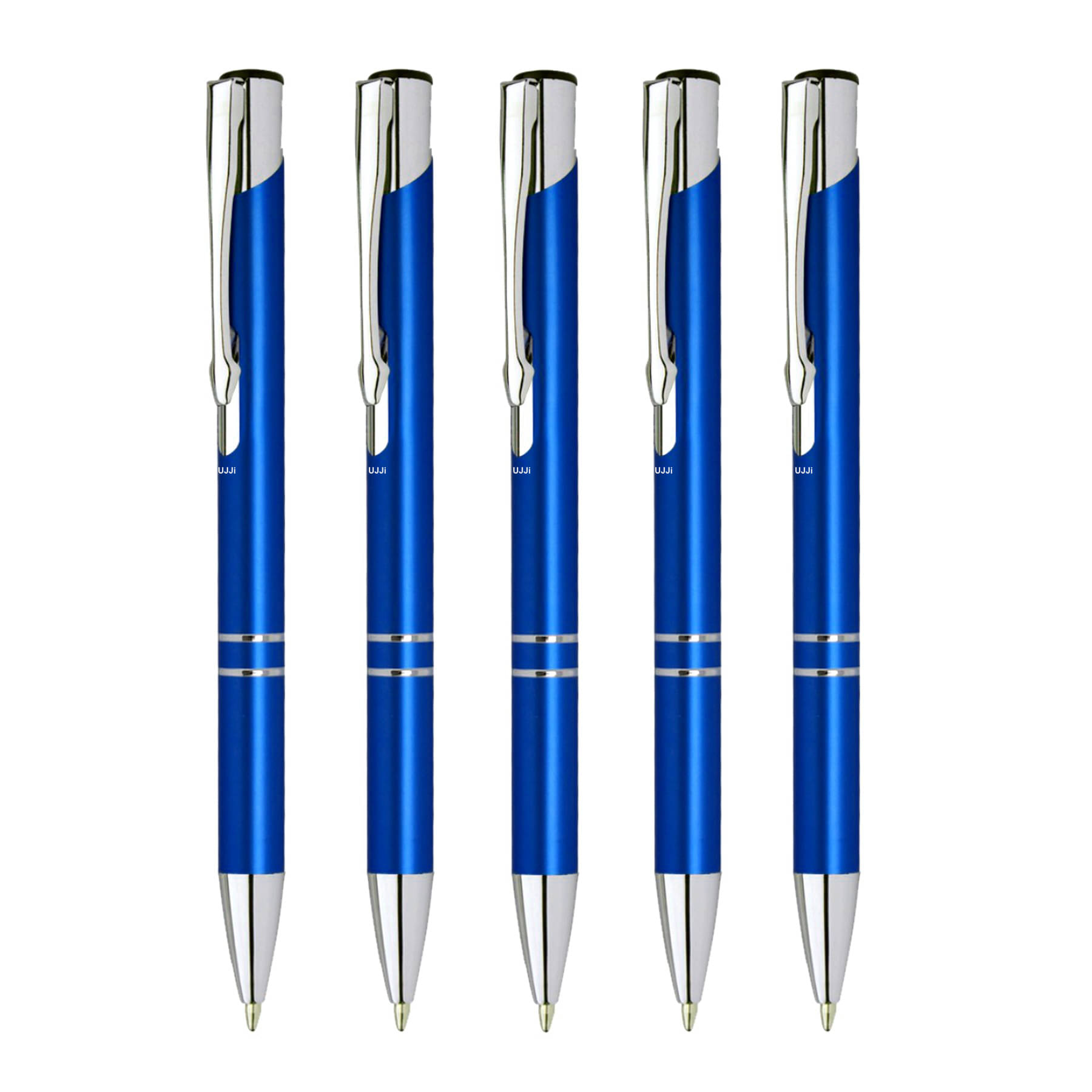     			UJJi Gloss Blue Color Retractable Pack of 5pcs (Blue Ink) Ball Pen