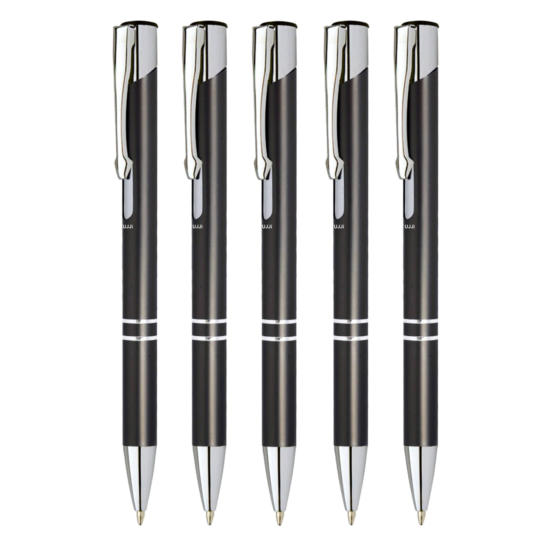 UJJi Gloss Grey Color Retractable Pack of 5pcs (Blue Ink) Ball Pen UJJi Gloss Grey Color Retractable Pack of 5pcs (Blue Ink) Ball Pen