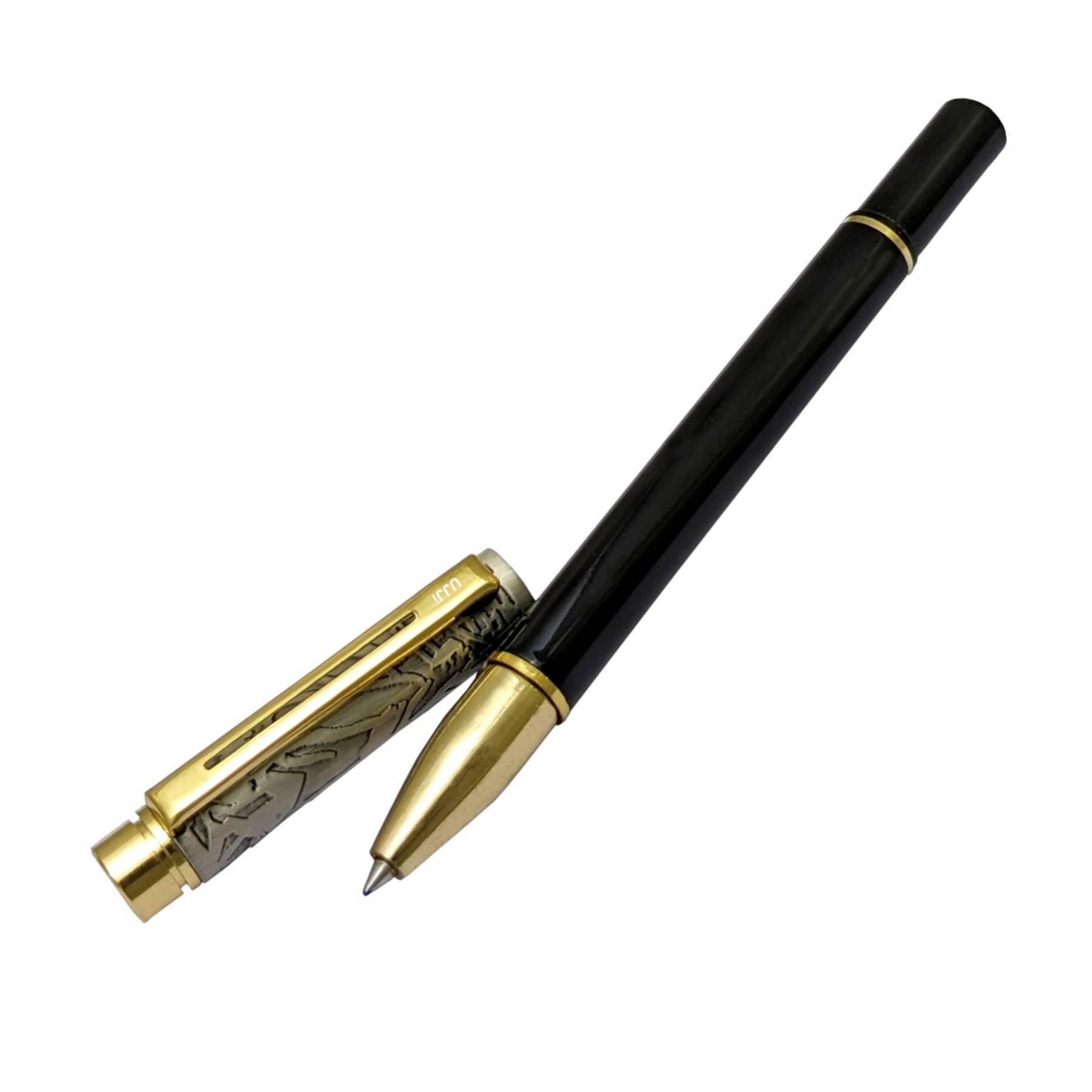 UJJi Magnetic Cap Half Design Brass (Blue Ink) Roller Ball Pen UJJi Magnetic Cap Half Design Brass (Blue Ink) Roller Ball Pen