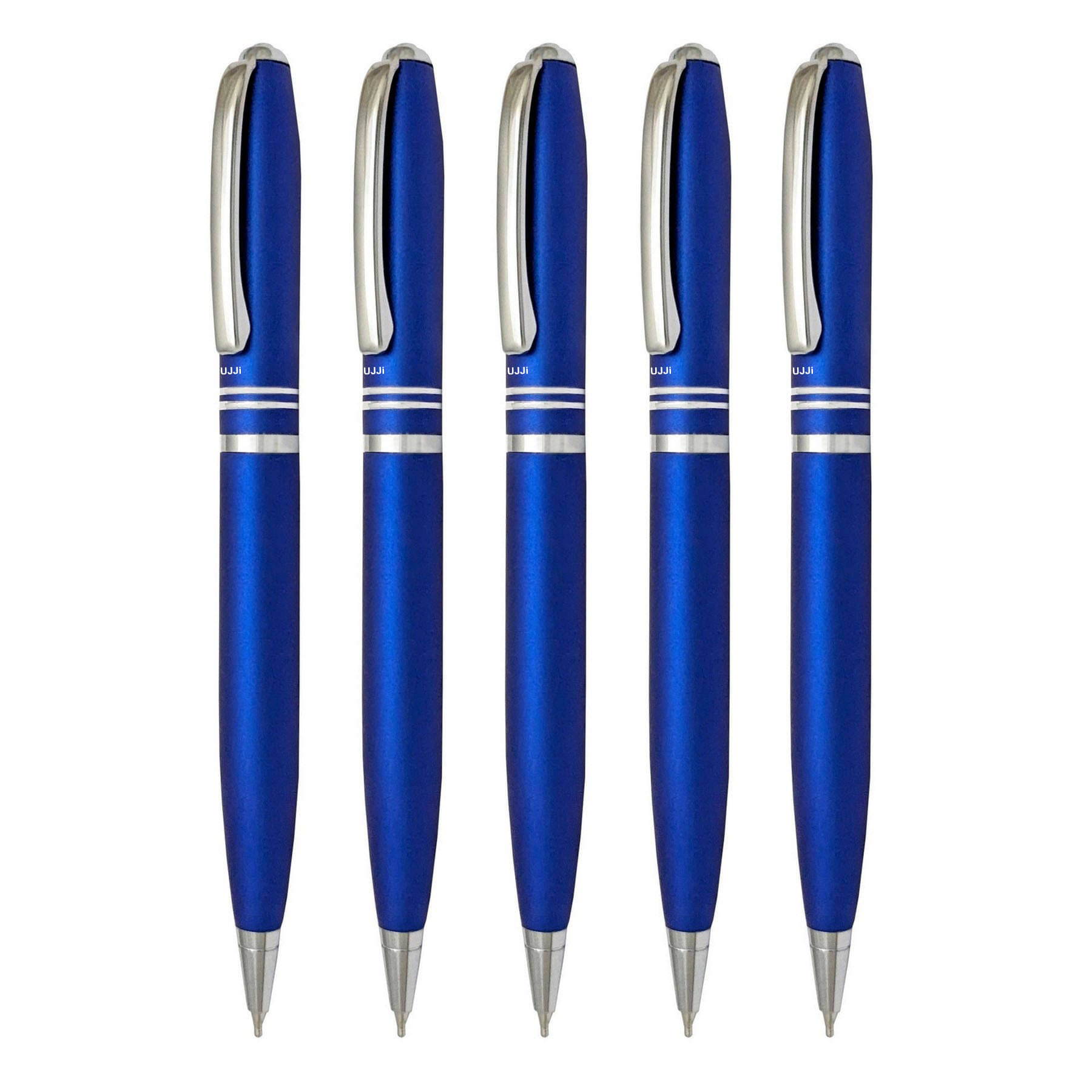 UJJi Two Ring Matte Blue Color Twist On & Off Pack of 5pcs (Blue Ink) Ball Pen UJJi Two Ring Matte Blue Color Twist On & Off Pack of 5pcs (Blue Ink) Ball Pen