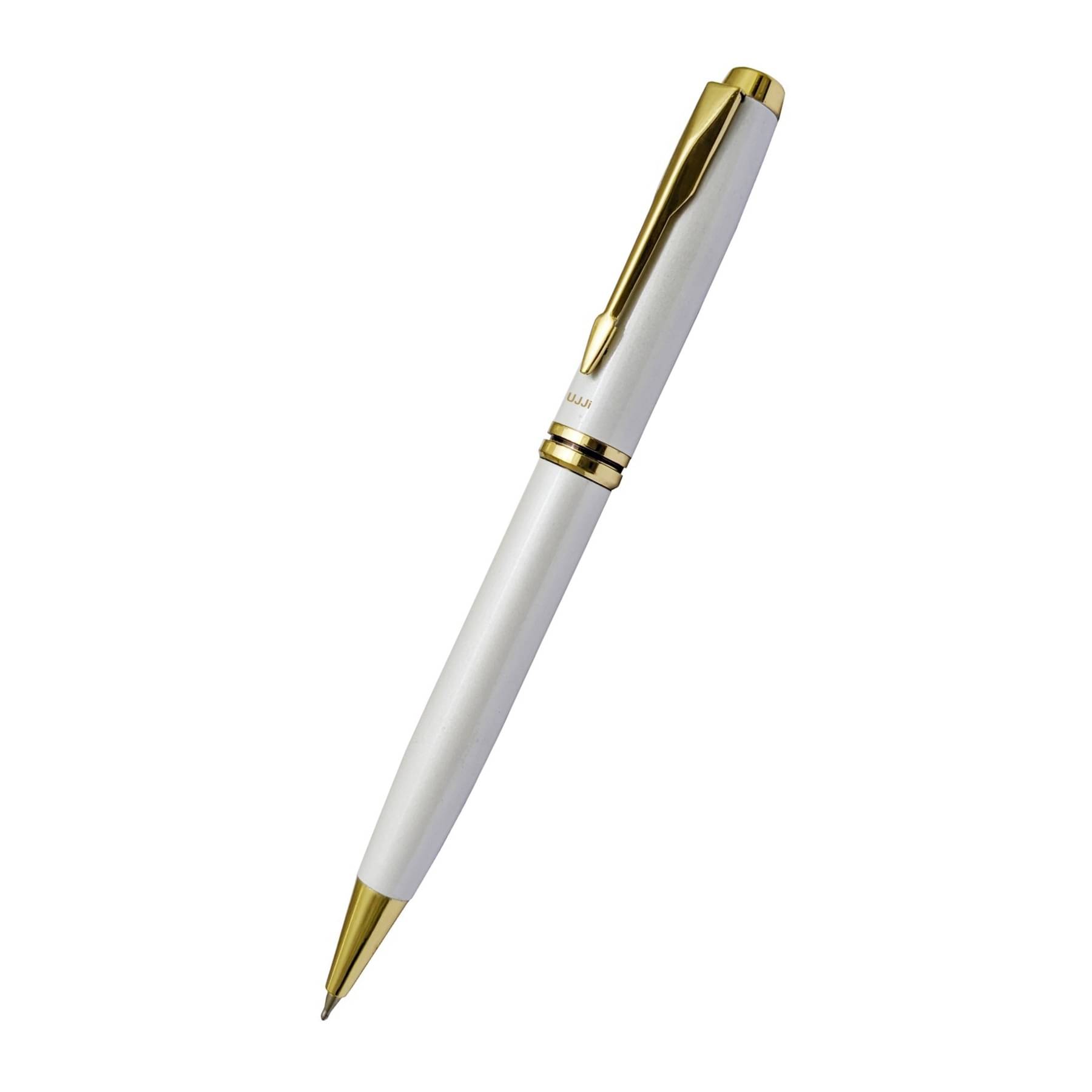 UJJi White Color Pen Brass Metal (Blue Ink) Ball Pen UJJi White Color Pen Brass Metal (Blue Ink) Ball Pen