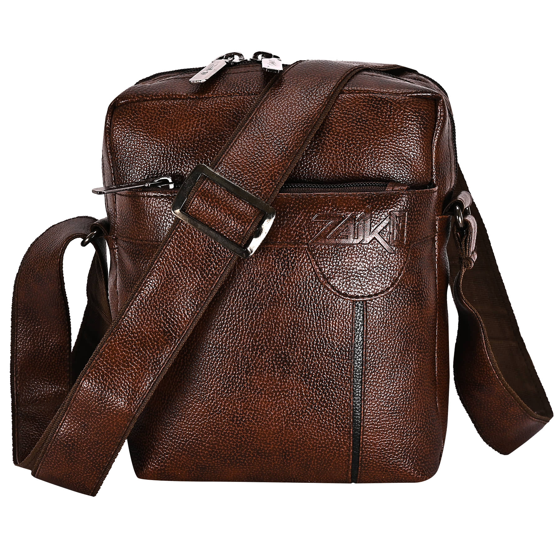 ZAIKO BAGS Brown Textured Messenger Bag - Handbags | Buy online on ZillyBuy