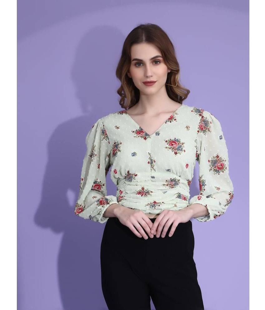     			qrosh Women's Chiffon Regular Top ( White )