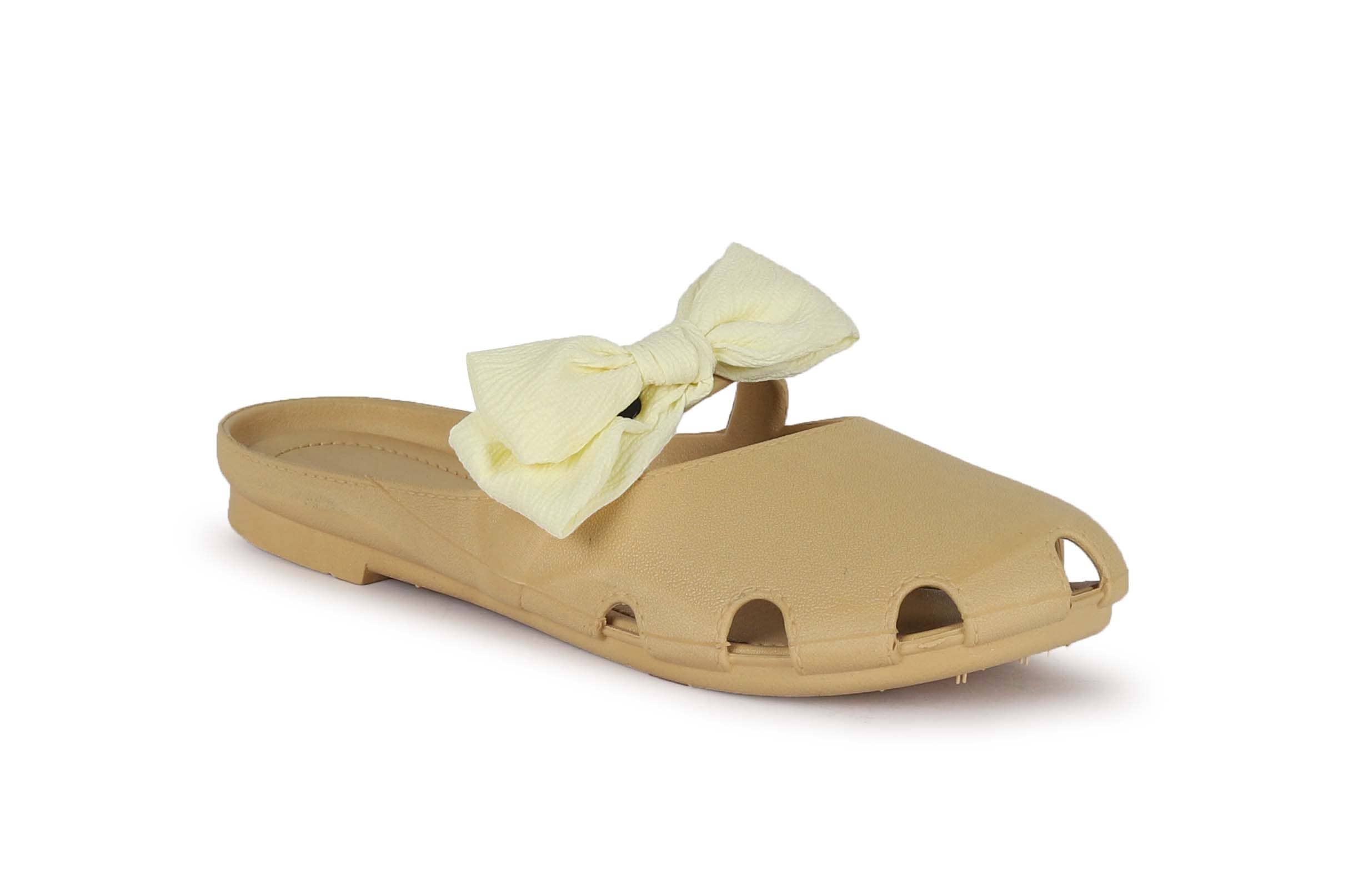 Aadi Beige Women's Toe Covered Flip Flop