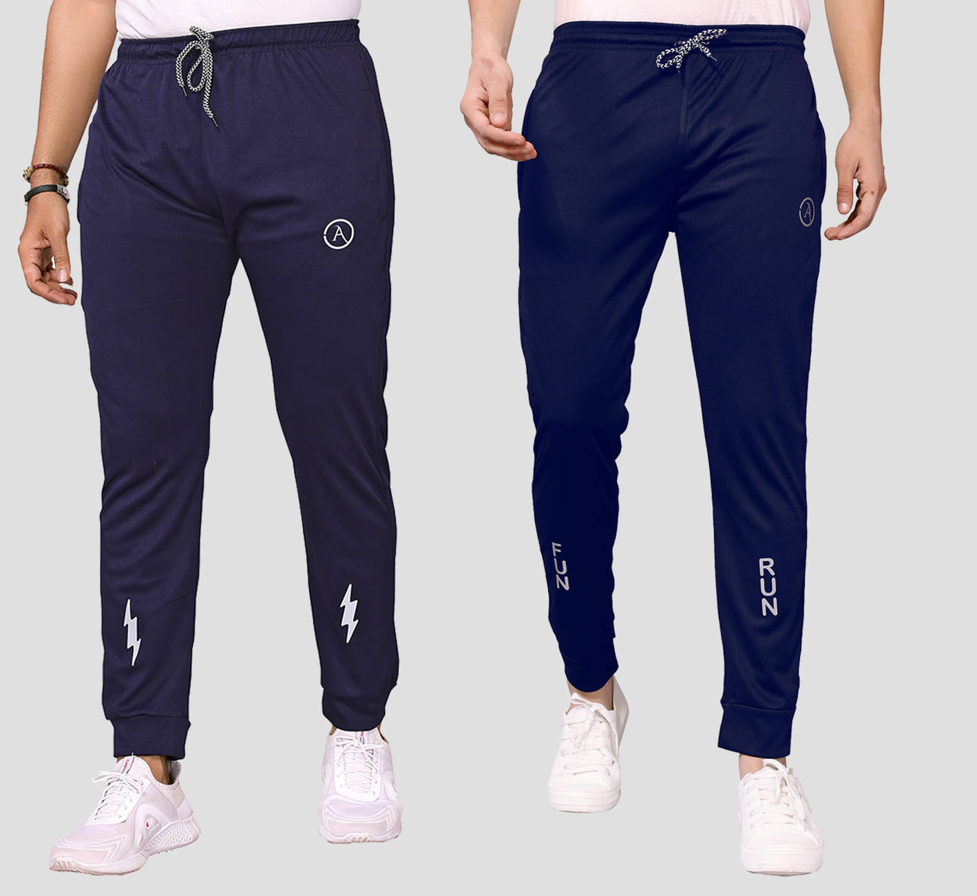 Anand Multicolor Lycra Men's Joggers ( Pack of 2 ) Anand Multicolor Lycra Men's Joggers ( Pack of 2 )