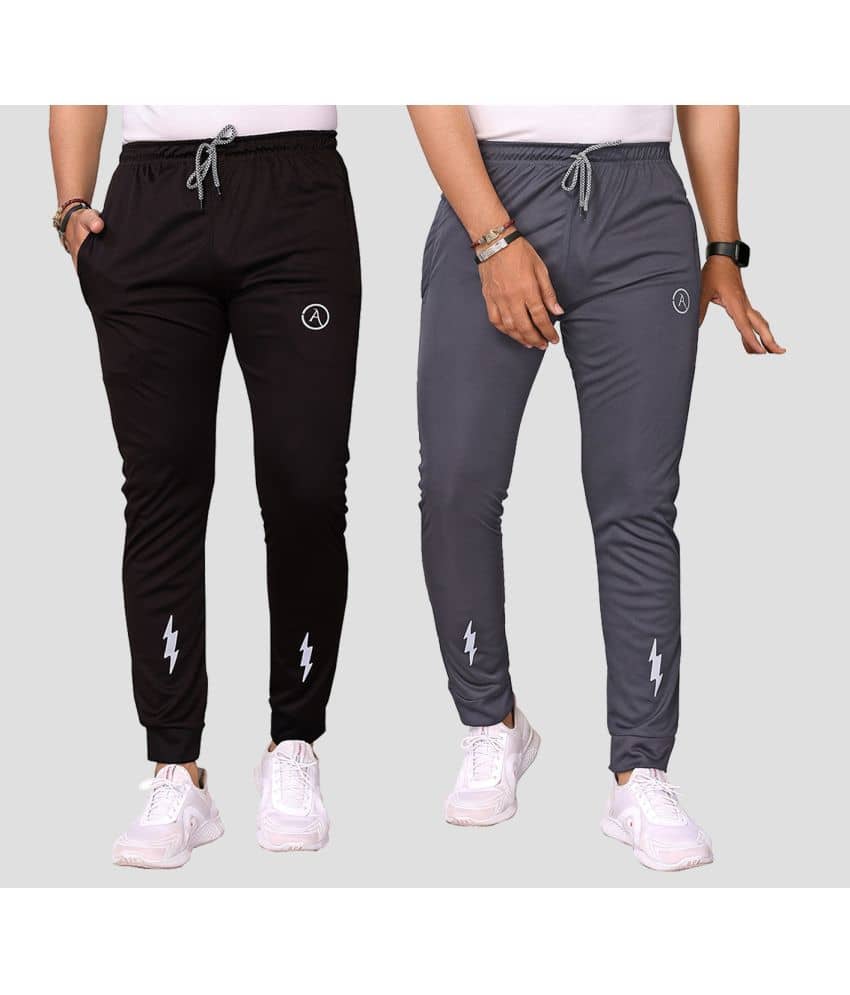 Anand Multicolor Lycra Men's Joggers ( Pack of 2 ) - Track Pants | Buy online on ZillyBuy