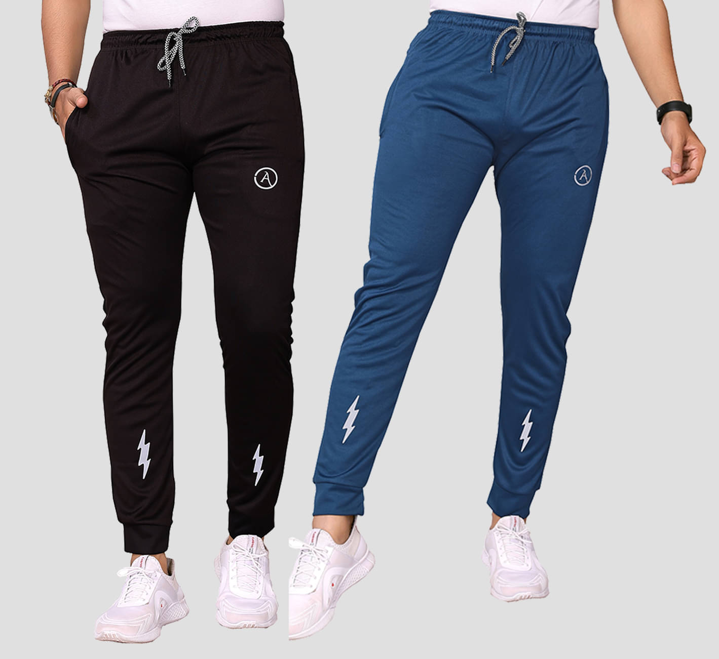 Anand Multicolor Lycra Men's Joggers ( Pack of 2 ) Anand Multicolor Lycra Men's Joggers ( Pack of 2 )