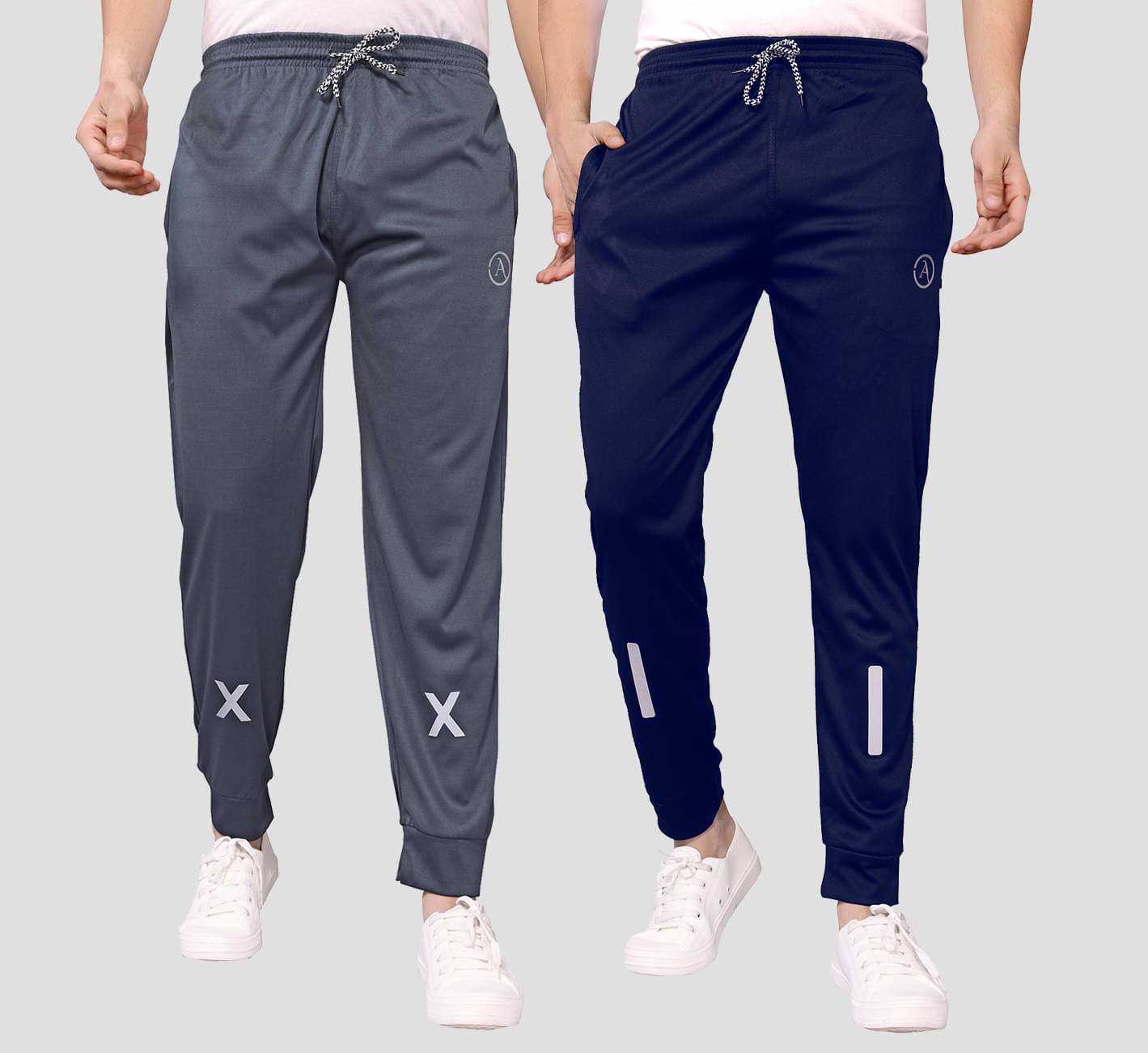 Anand Multicolor Lycra Men's Joggers ( Pack of 2 ) Anand Multicolor Lycra Men's Joggers ( Pack of 2 )
