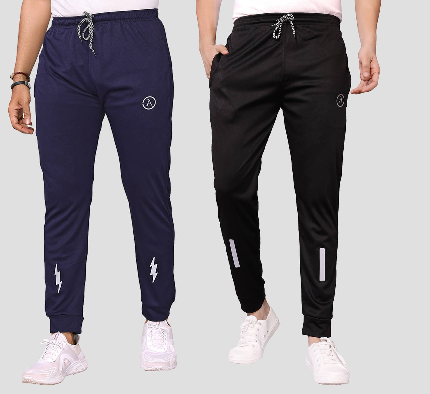 Anand Multicolor Lycra Men's Joggers ( Pack of 2 ) Anand Multicolor Lycra Men's Joggers ( Pack of 2 )
