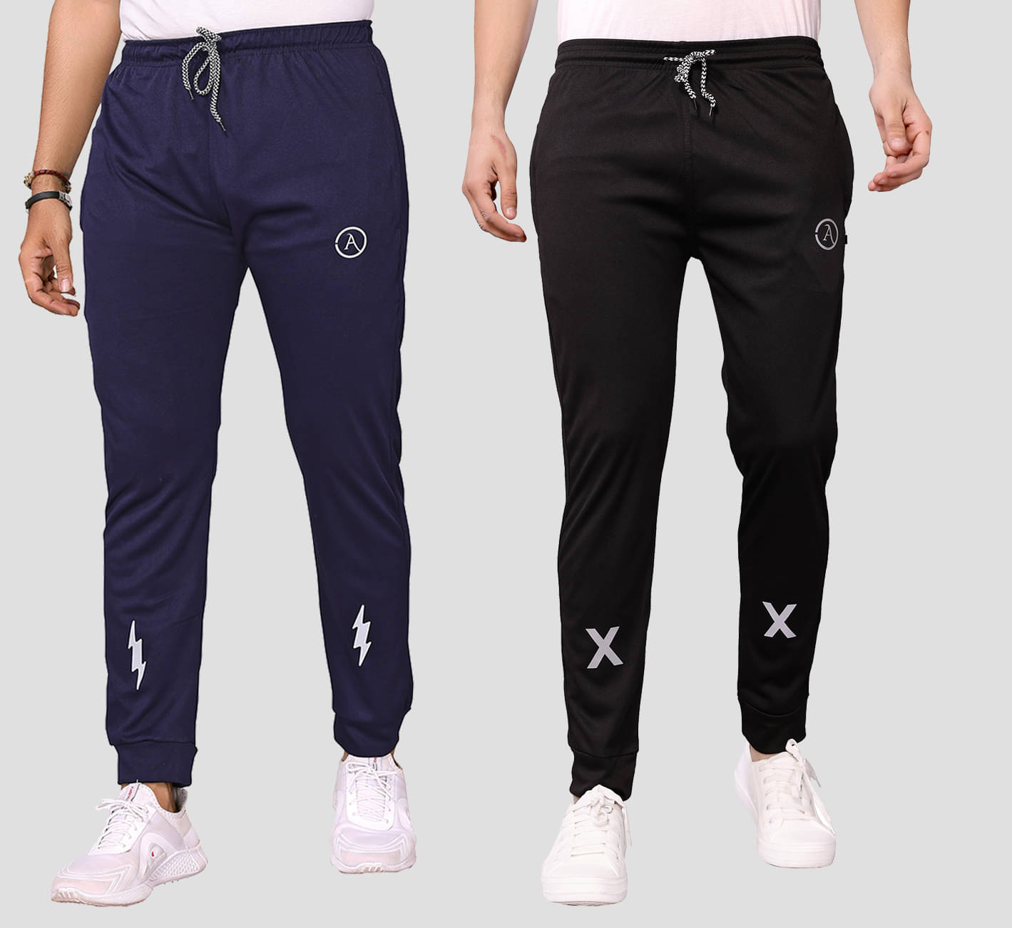 Anand Multicolor Lycra Men's Joggers ( Pack of 2 ) Anand Multicolor Lycra Men's Joggers ( Pack of 2 )