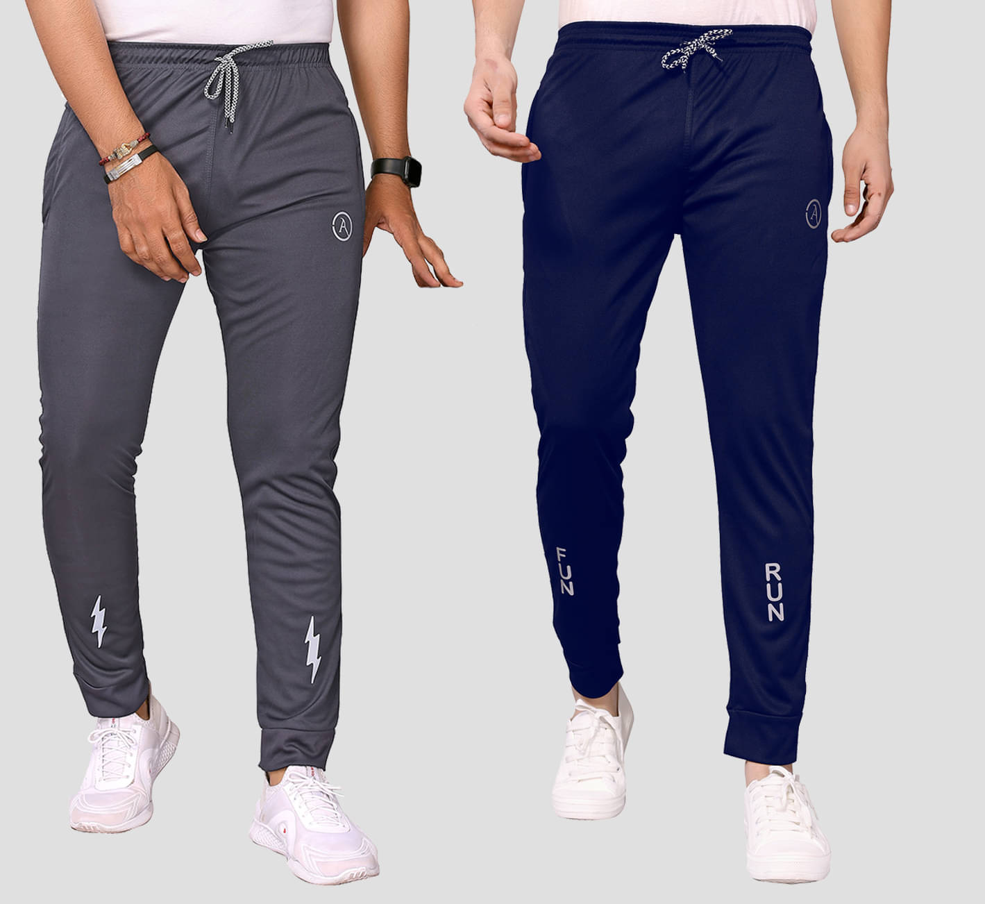     			Anand Multicolor Lycra Men's Joggers ( Pack of 2 )