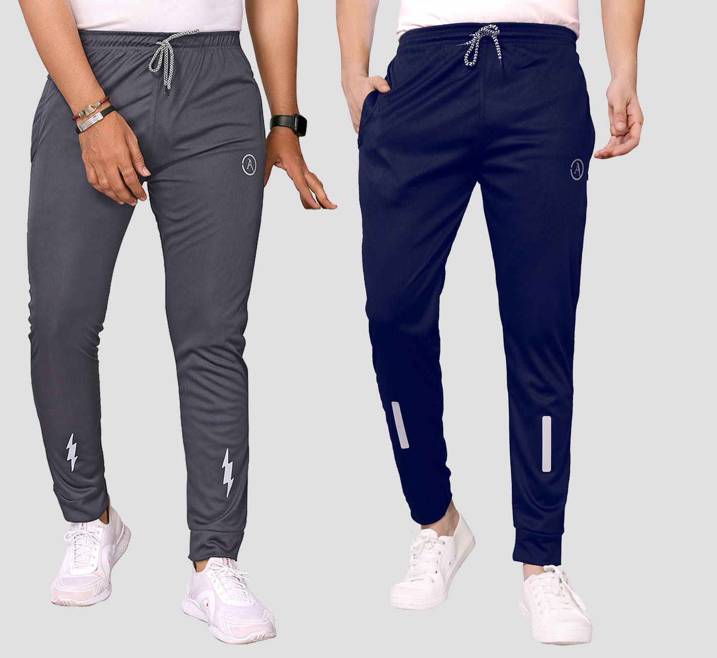 Anand Multicolor Lycra Men's Joggers ( Pack of 2 ) Anand Multicolor Lycra Men's Joggers ( Pack of 2 )