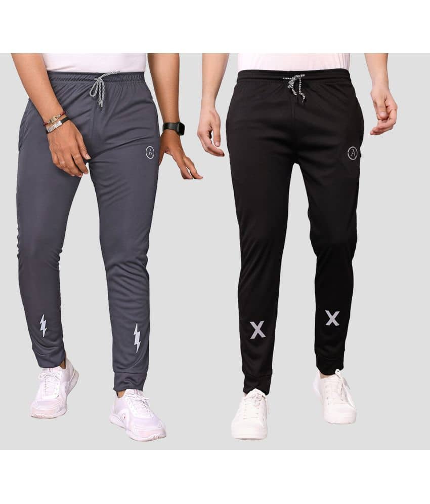 Anand Multicolor Lycra Men's Joggers ( Pack of 2 ) - Track Pants | Buy online on ZillyBuy