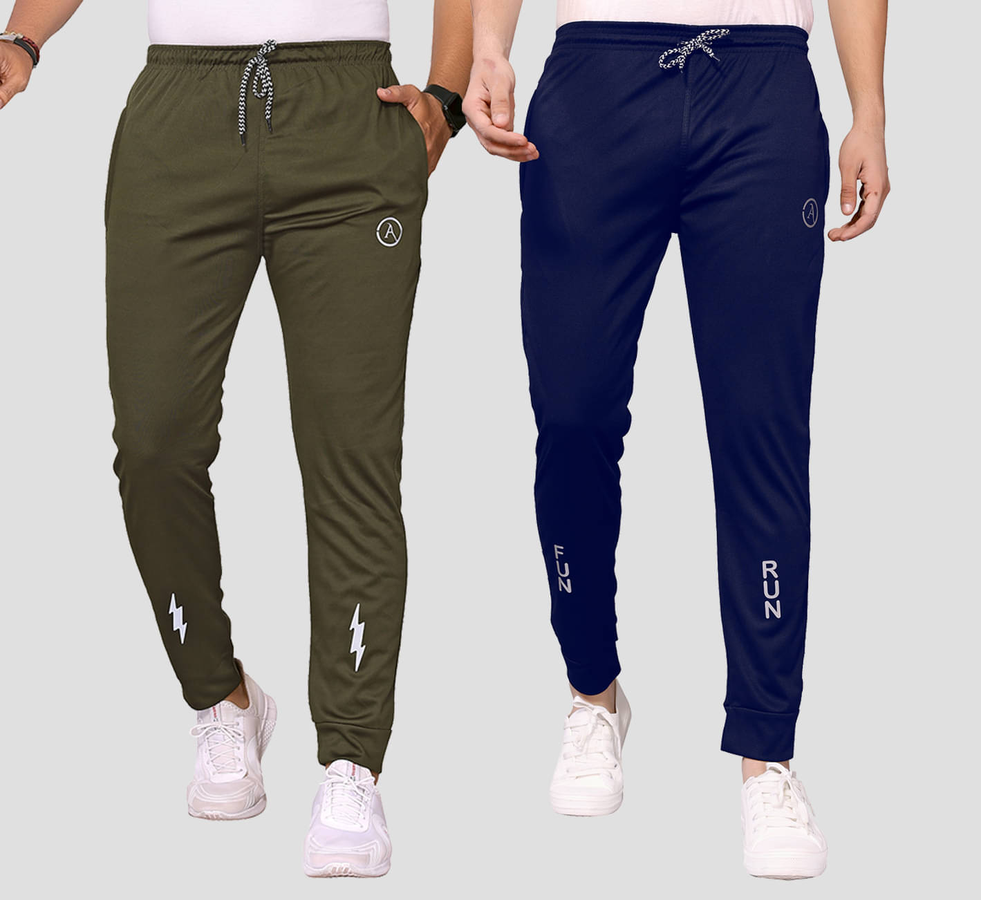     			Anand Multicolor Lycra Men's Joggers ( Pack of 2 )