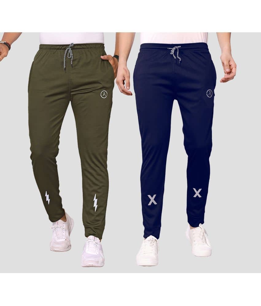 Anand Multicolor Lycra Men's Joggers ( Pack of 2 ) - Track Pants | Buy online on ZillyBuy