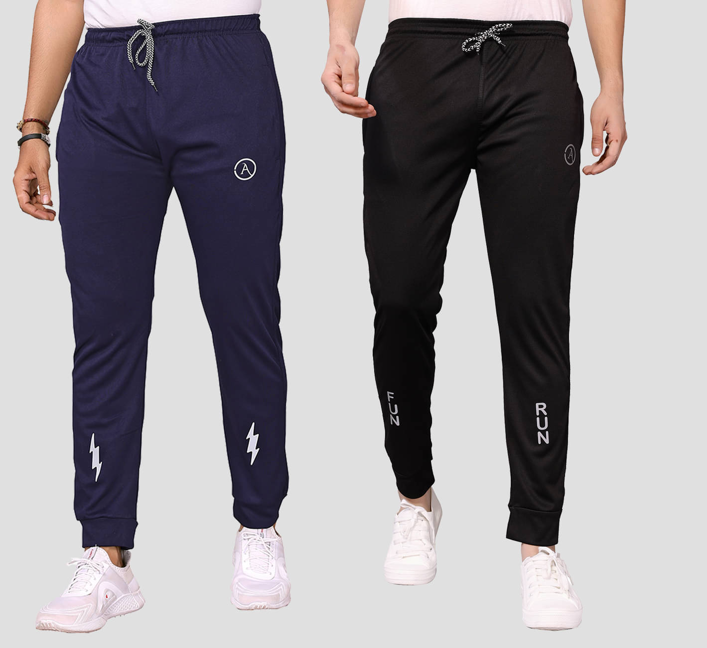 Anand Multicolor Lycra Men's Joggers ( Pack of 2 ) Anand Multicolor Lycra Men's Joggers ( Pack of 2 )
