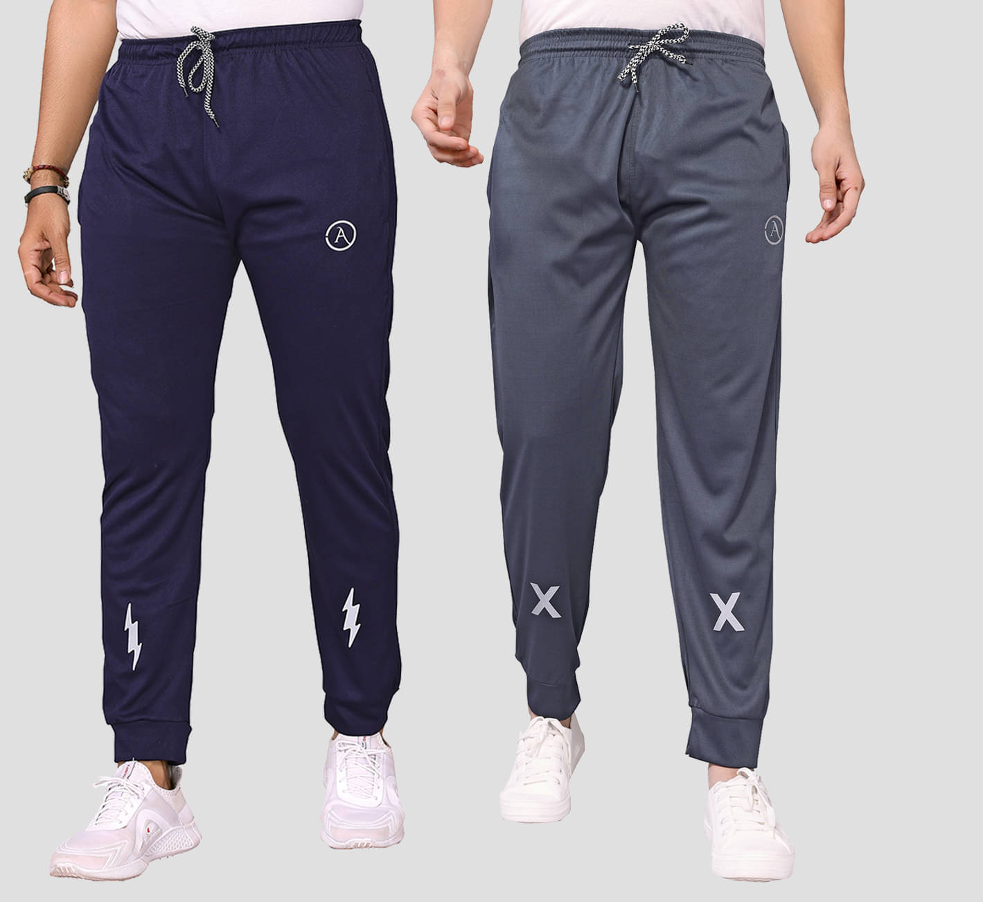     			Anand Multicolor Lycra Men's Joggers ( Pack of 2 )