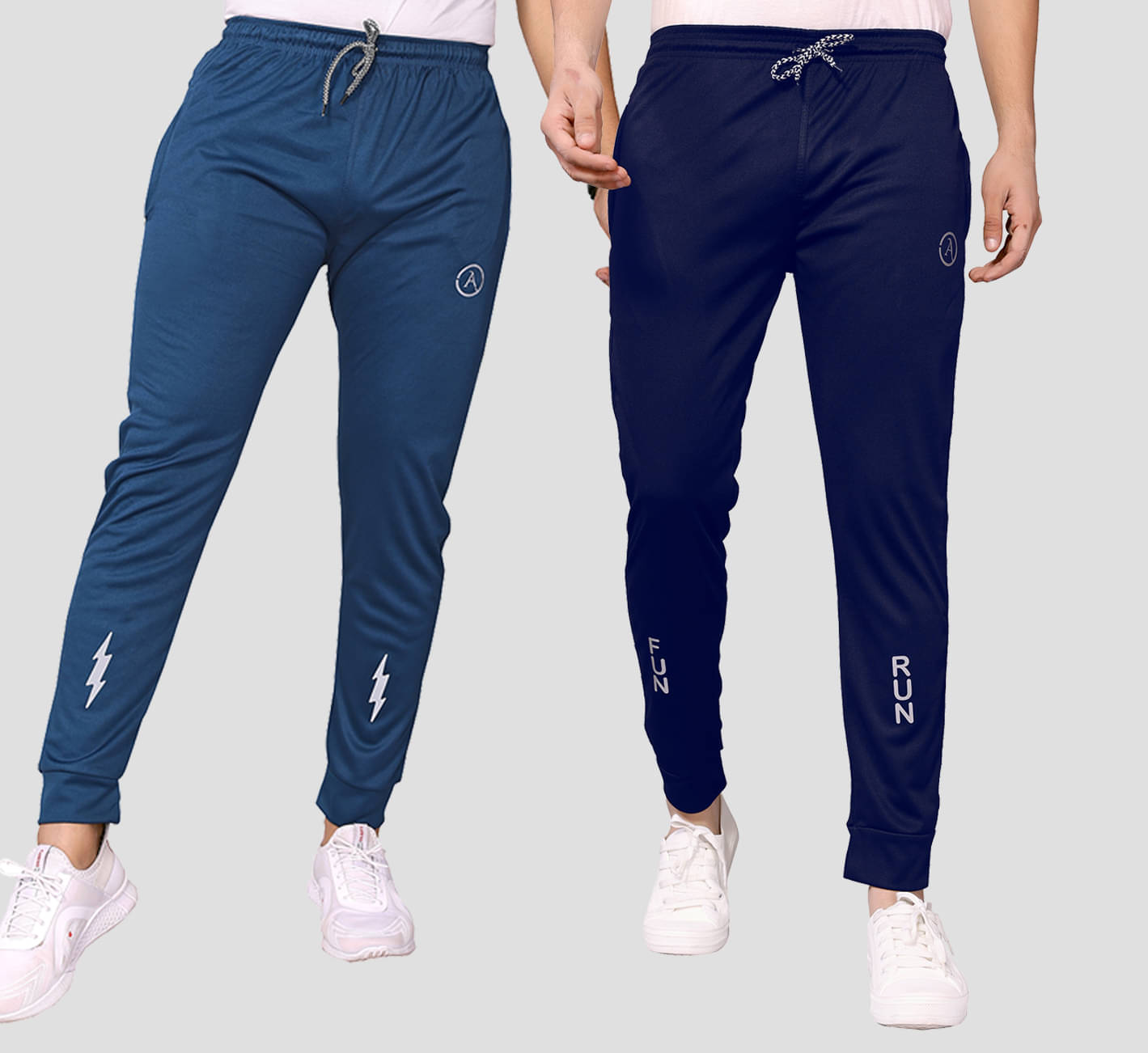 Anand Multicolor Lycra Men's Joggers ( Pack of 2 ) Anand Multicolor Lycra Men's Joggers ( Pack of 2 )