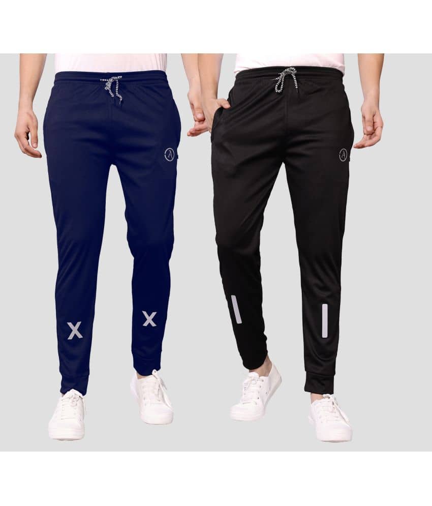 Anand Multicolor Lycra Men's Joggers ( Pack of 2 ) - Track Pants | Buy online on ZillyBuy