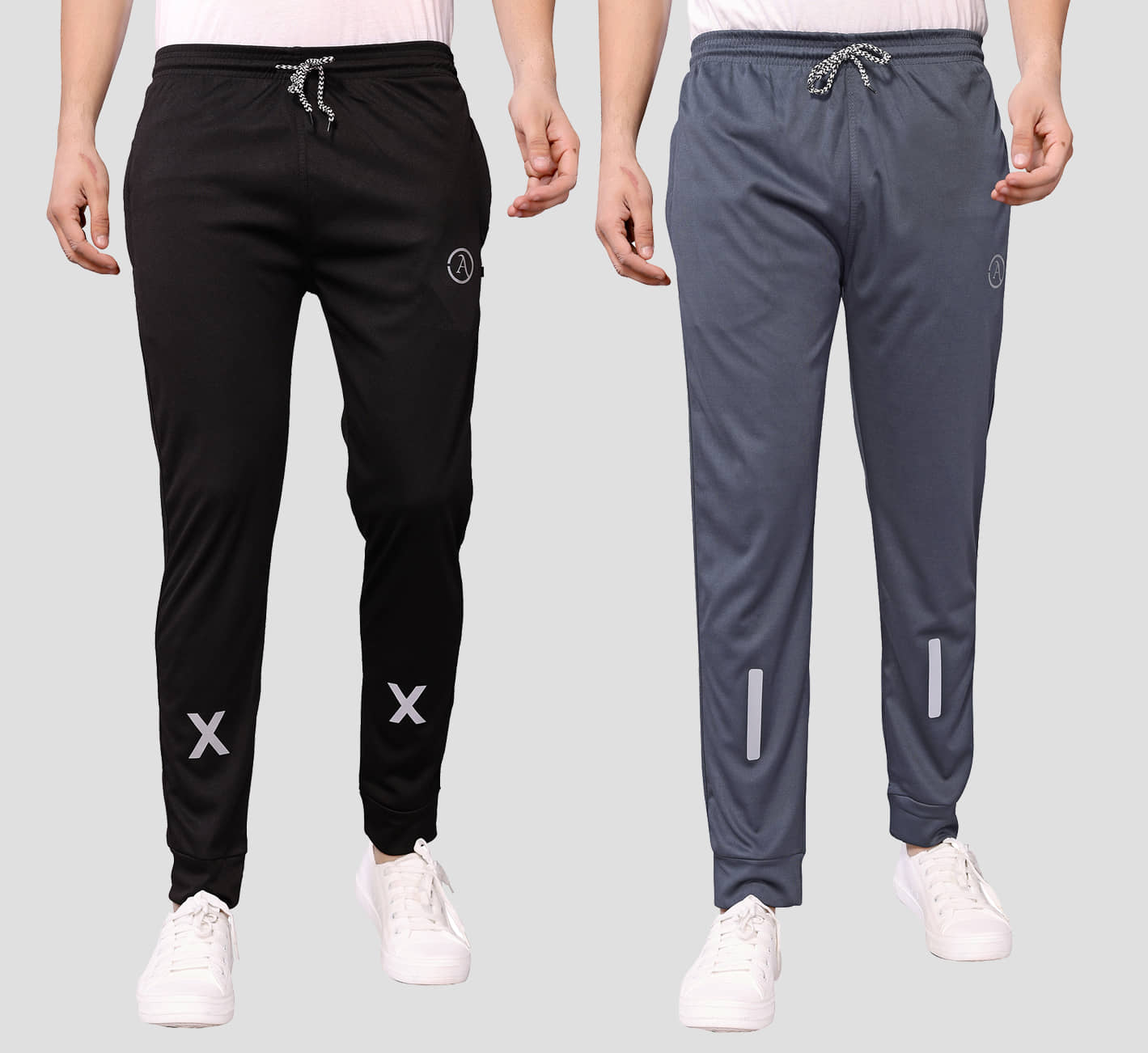 Anand Multicolor Lycra Men's Joggers ( Pack of 2 ) - Track Pants | Buy online on ZillyBuy