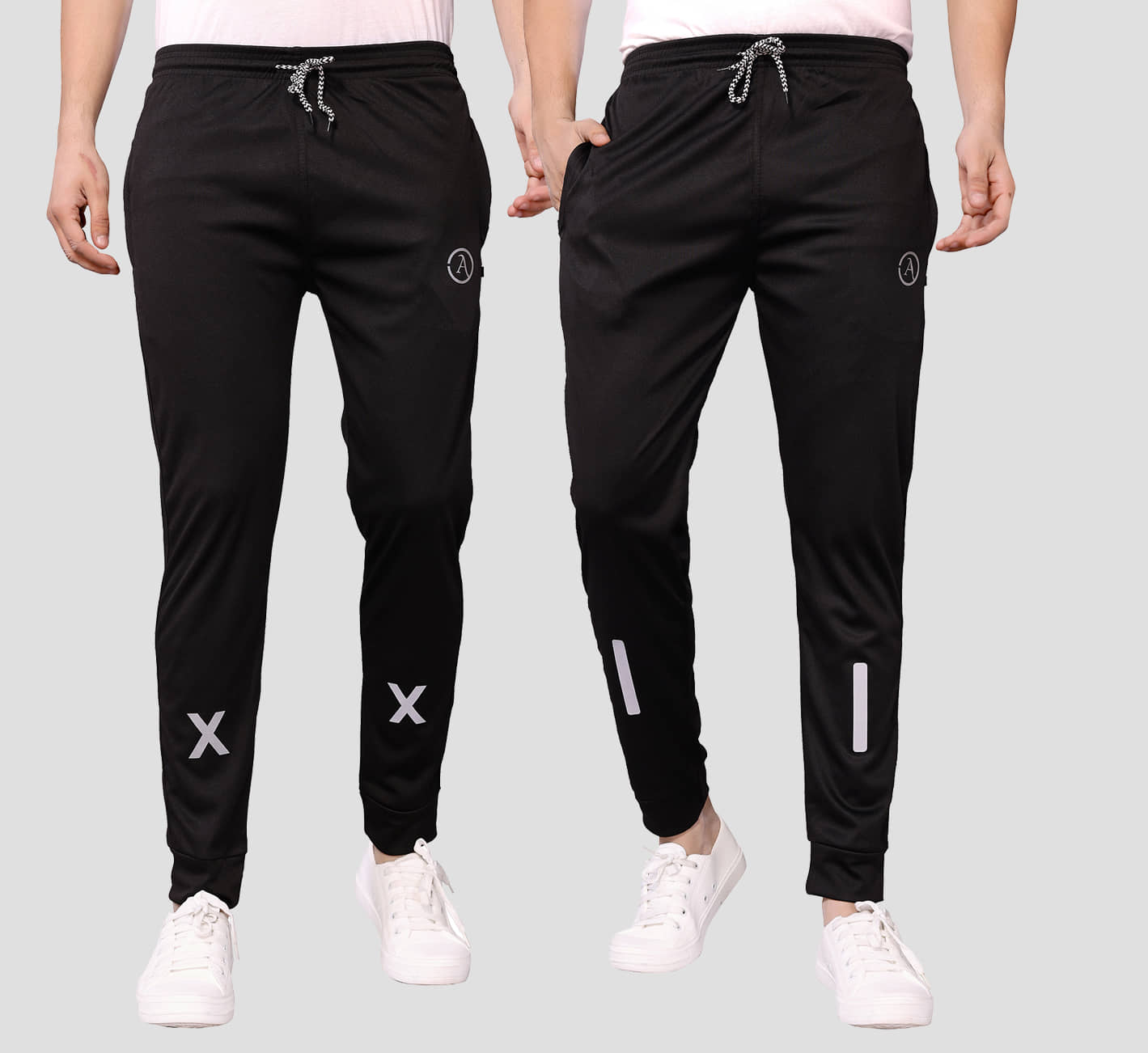 Anand Multicolor Lycra Men's Joggers ( Pack of 2 ) - Track Pants | Buy online on ZillyBuy