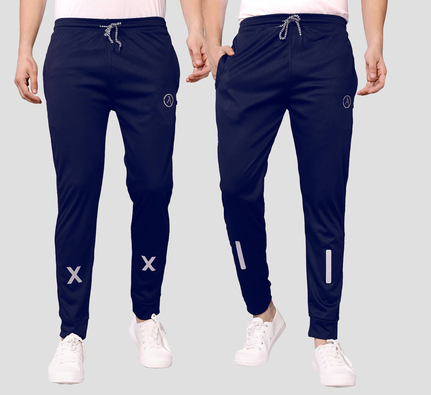 Anand Multicolor Lycra Men's Joggers ( Pack of 2 ) - Track Pants | Buy online on ZillyBuy