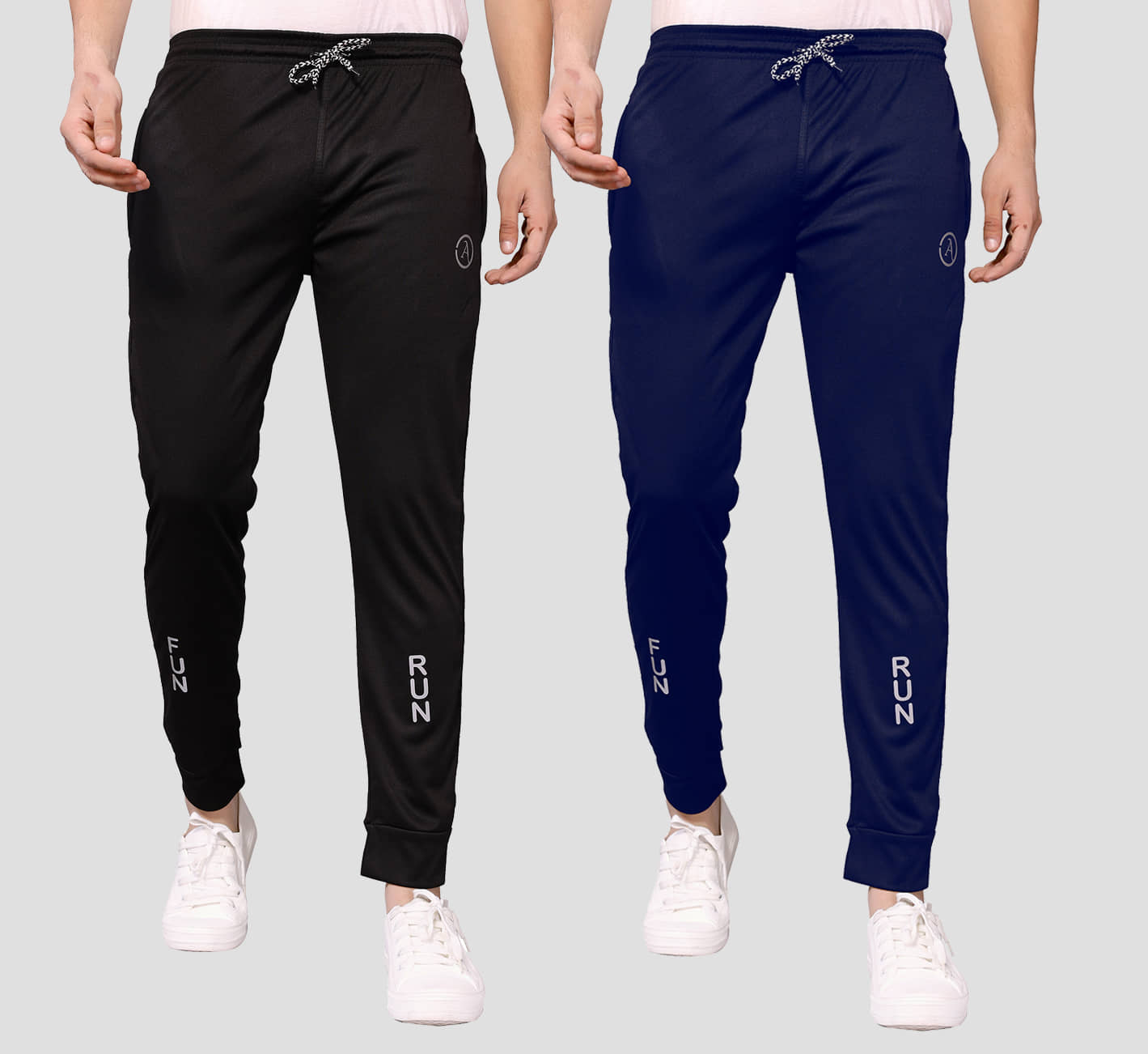 Anand Multicolor Lycra Men's Joggers ( Pack of 2 ) - Track Pants | Buy online on ZillyBuy